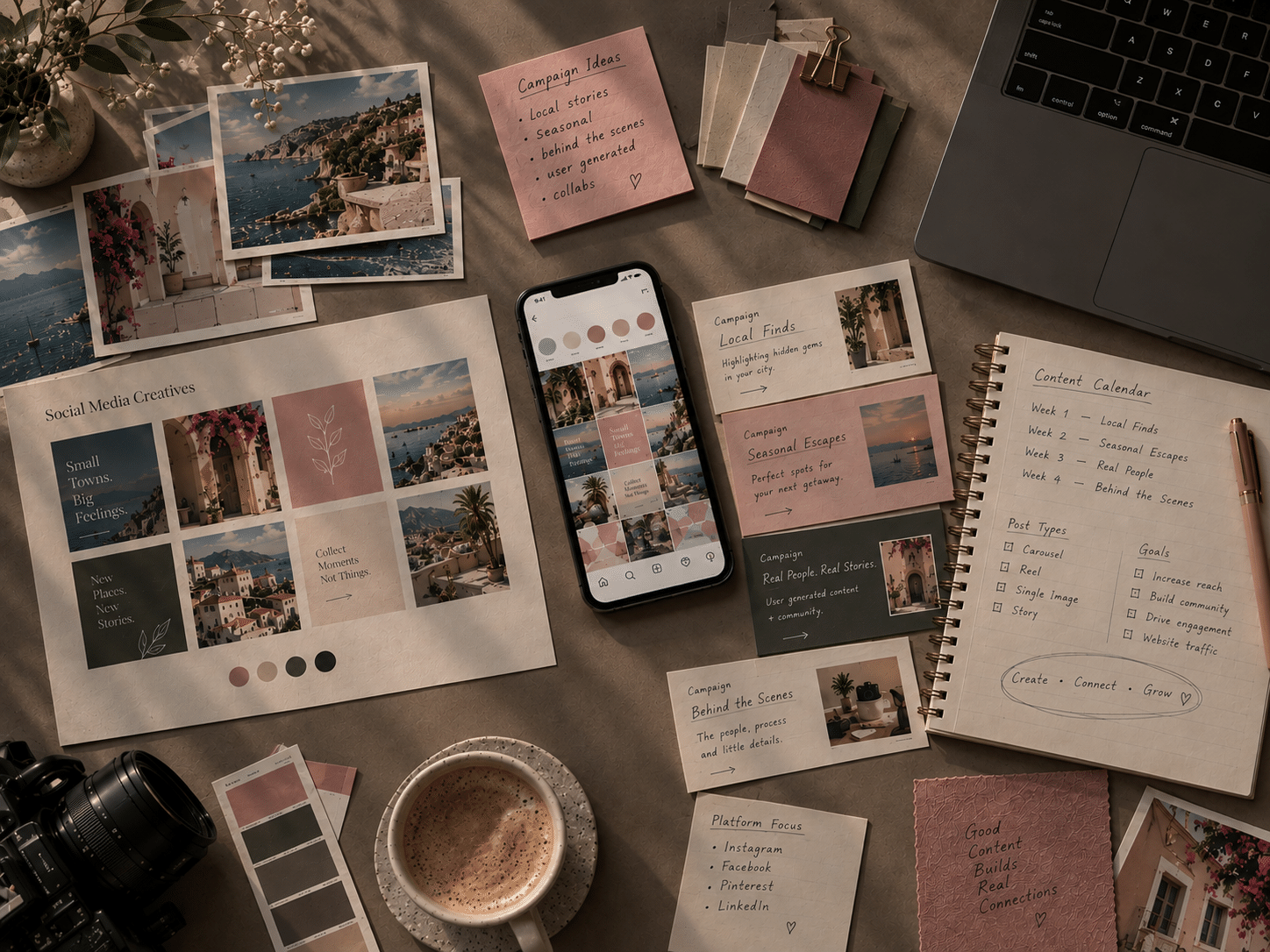 Creative digital marketing agency workspace