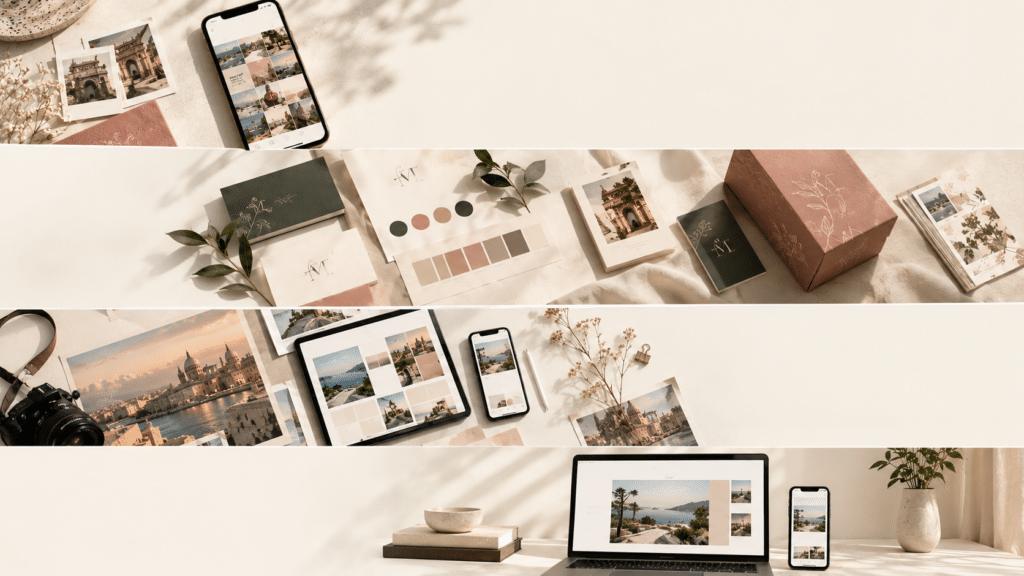 Creative digital marketing agency workspace